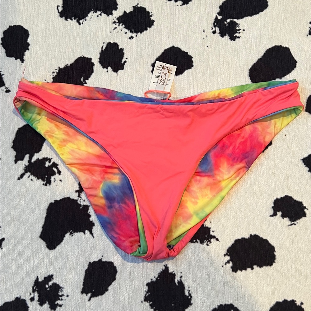 Becca by Rebecca Virtue Adela Reversible Tie Dye Bikini Bottoms large
